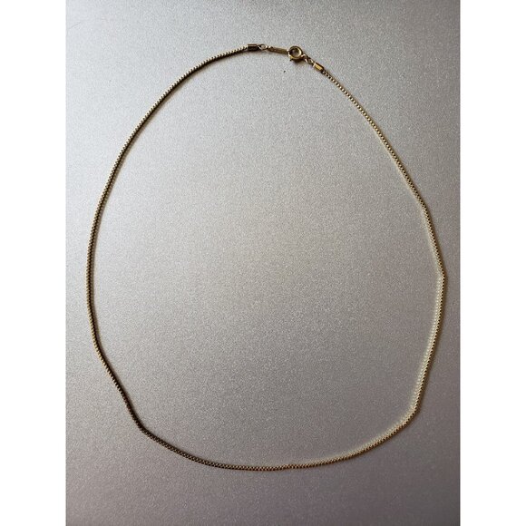 Necklace D'Orlan Box Chain Gold Tone 22 inch Vintage Fashion Jewelry - Picture 3 of 7